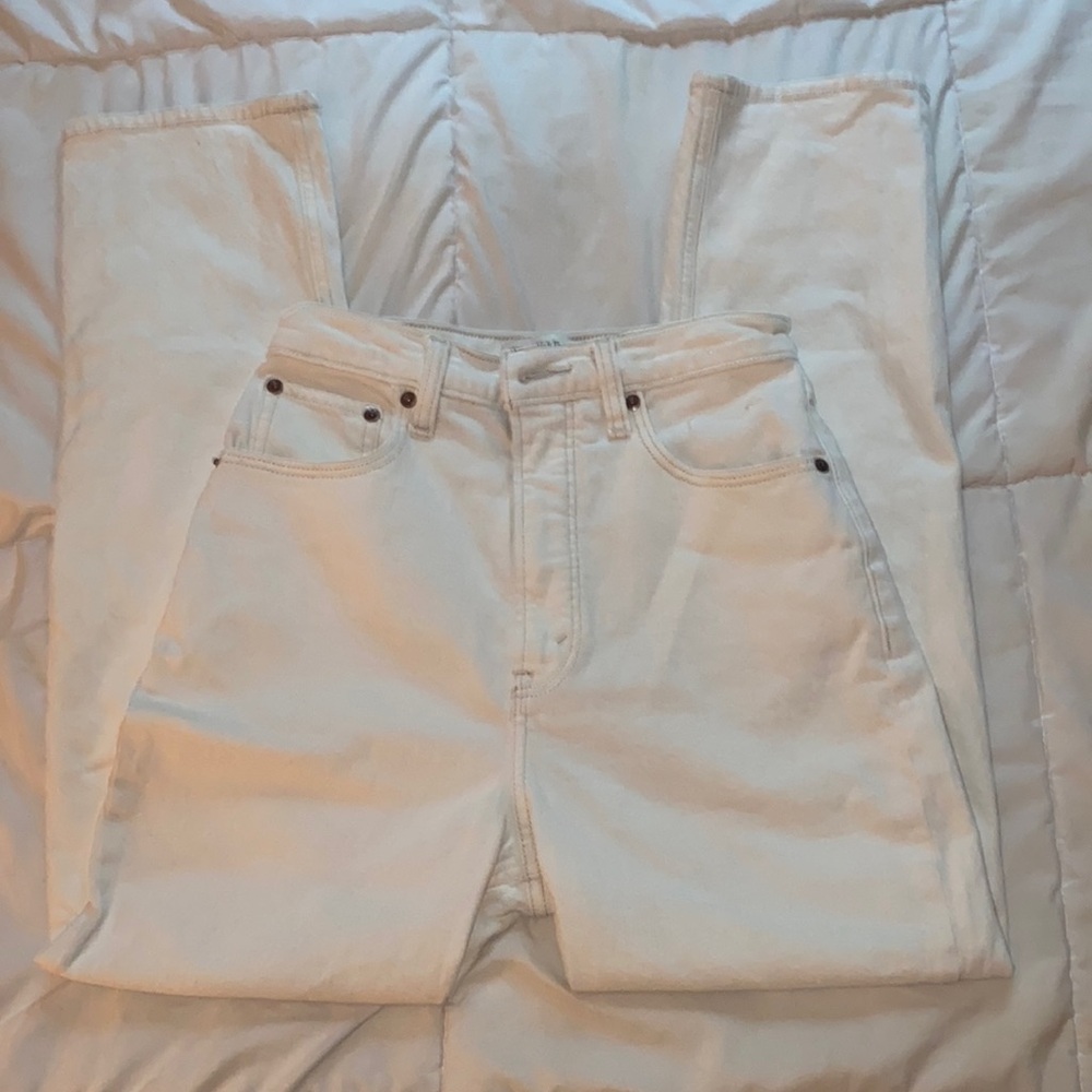 abercrombie cream jeans.
